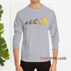 Vintage 1996 Simpsons Homersapien Evolution Shirt 4 Vintage 1996 Simpsons Homersapien Evolution Grey Long sleeved