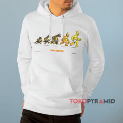 Vintage 1996 Simpsons Homersapien Evolution White Hoodie