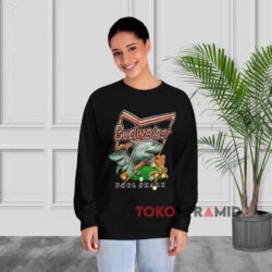 Vintage 1997 Budweiser Pool Shark Shirt 4 Vintage 1997 Budweiser Pool Table Shark Black Long sleeved