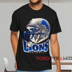 Vintage 1997 Detroit Lions Shining Helmet T shirt Black T shirt