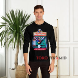 Vintage 1998 Budweiser Pool Table Rack Em Up Shirt 4 Vintage 1998 Budweiser Pool Table Rack Em Up Black Long sleeved