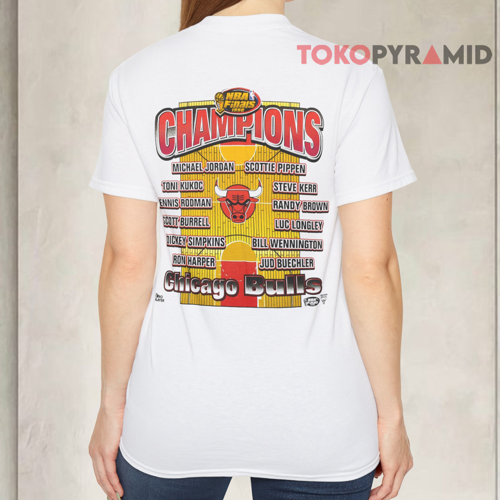Vintage 1998 Chicago Bulls Caricature NBA Champions Shirt Back Vintage 1998 Chicago Bulls Caricature NBA Champions Shirt Back