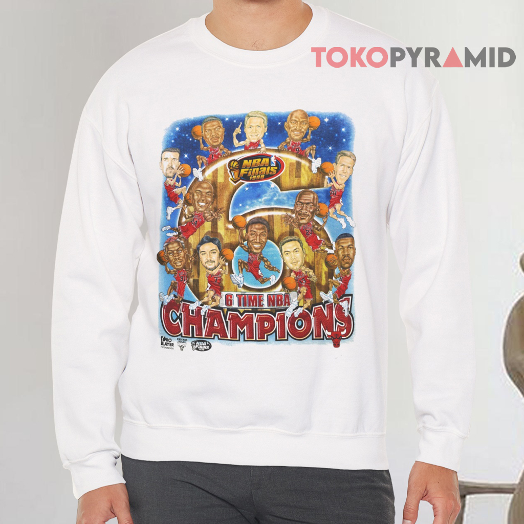 Vintage 1998 Chicago Bulls Caricature NBA Champions Sweatshirt Front Vintage 1998 Chicago Bulls Caricature NBA Champions Sweatshirt Front