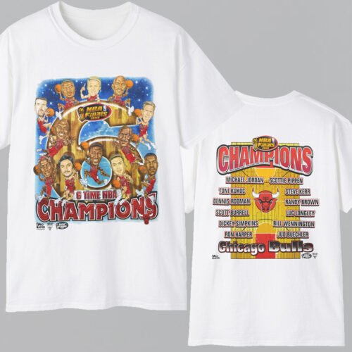 Vintage 1998 Chicago Bulls Caricature NBA Champions T Shirt Vintage 1998 Chicago Bulls Caricature NBA Champions T Shirt