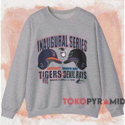 Vintage 1998 Devil Rays Vs Tigers Inaugural Series Tee 4 Vintage 1998 Devil Rays Vs Tigers Inaugural Series Tee Grey Sweatshirt