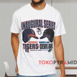 Vintage 1998 Devil Rays Vs Tigers Inaugural Series Tee White T shirt