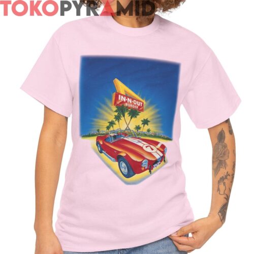 Vintage 1998 In N Out Burger Red Sports Car Shirt