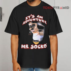 Vintage 1998 It's An Adventure Mr Socko Wwf Black T shirt