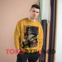 Vintage 1999 Nascar Ward Burton 22 Cat Yellow Sweatshirt