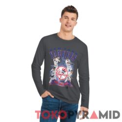 Vintage 1999 New York Yankees Jeter Williams Knoblauch Martinez T Shirt Major League Baseball Anthracite Grey Long sleeved