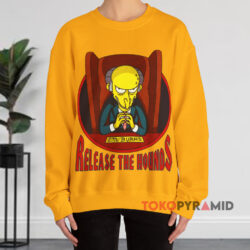 Vintage 1999 The Simpsons Cm Burns Release The Hounds Yellow Sweatshirt