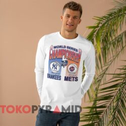 Vintage 2000 Yankees Vs Mets T shirt World Series Championship MLB White Long sleeved