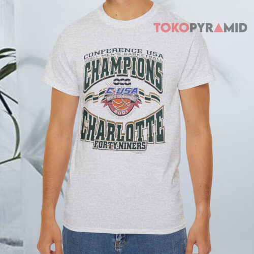 Vintage 2001 Charlotte Forty Niners C usa Champions Grey T shirt