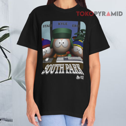 Vintage 2001 South Park Stan Kyle Eric Black T shirt