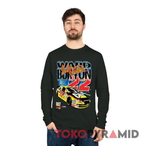 Vintage 2003 Ward Burton Nascar Caterpillar T shirt Black Long sleeved