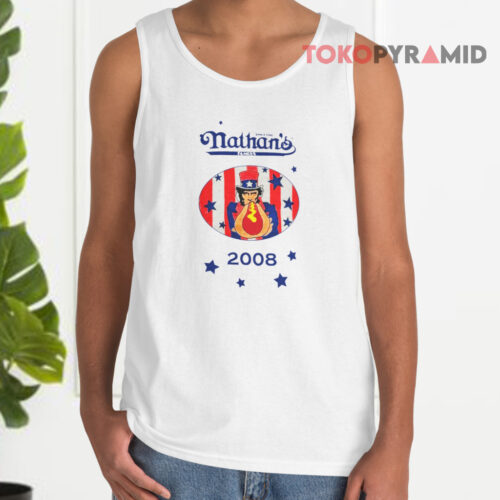Vintage 2008 Nathan's Hot Dog Contest Tour Tank Top Vintage 2008 Nathan's Hot Dog Contest Tour Tank Top