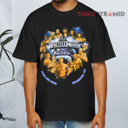 Vintage 2009 Wwe Wrestlemania Anniversary Black T shirt