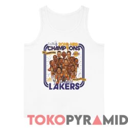 NBA Back 2 Back Lakers Championships 2010 Caricature Adidas Tee 4 Vintage 2010 Back 2 back Lakers Championships 2010 Caricature Adidas Tee White Tank Top