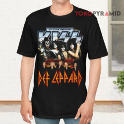 Vintage 2014 Kiss & Def Leppard 40th Anniversary Black T shirt