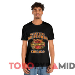 Vintage 2018 Windy City Harley Davidson Chicago T shirt Black T shirt