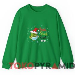 Rare Vintage 2020 The Grinch Face Mask Stink Stank Stunk Sweater 4 Vintage 2020 The Grinch Face Mask Stink Stank Stunk Sweater Kelly Long sleeved