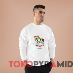 Vintage 2020 The Grinch Ornament Stink Stank Stunk Face Mask Sweater Man White Sweater