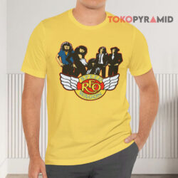 Vintage 70s Reo Speedwagon 9 Lives Tour Yellow T shirt