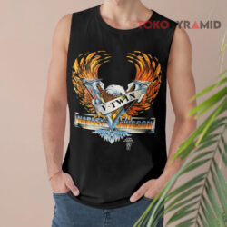 Vintage 80s 3D Emblem Harley Davidson V-Twin Eagle Motorcycle Shirt 2 Vintage 80s 3d Emblem Harley Davidson V twin Eagle Motorcycle Tank Top