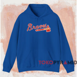 Vintage 80s Atlanta Braves Shirt Blue Hoodie
