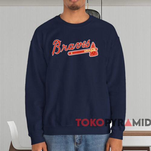 Vintage 80s Atlanta Braves Shirt Navy Sweatshirt