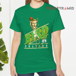 Vintage 80s Boston Celtics Larry Bird Caricature Green T shirt