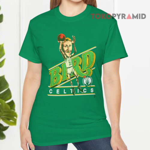 Vintage 80s Boston Celtics Larry Bird Caricature Green T shirt