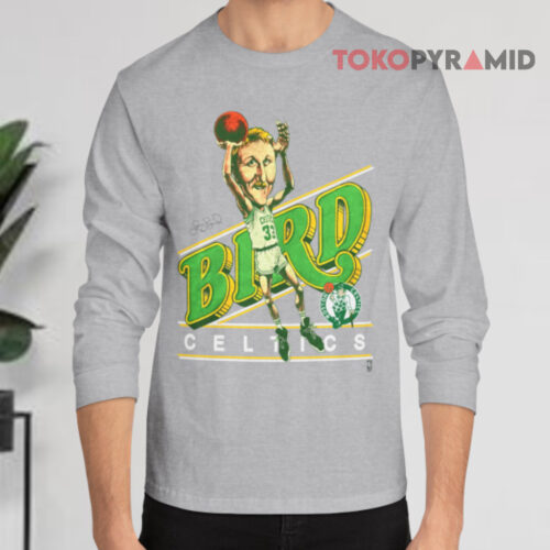 Vintage 80s Boston Celtics Larry Bird Caricature Long sleeved