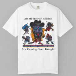 Vintage 80's California Raisins All My Rowdy Raisins Hank Williams Jr T shirt