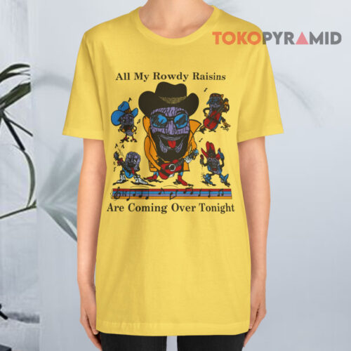 Vintage 80's California Raisins All My Rowdy Raisins Hank Williams Jr Yellow T shirt Vintage 80's California Raisins All My Rowdy Raisins Hank Williams Jr Yellow T shirt