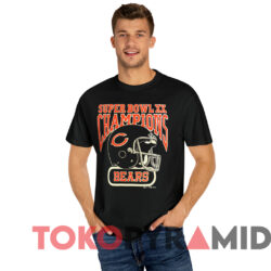 Vintage 80s Chicago Bears Super Bowl Xx Champions T shirt Black T shirt