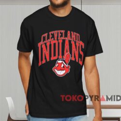 Vintage 80s Cleveland Indians Logo Shirt Black T shirt