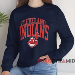 Vintage 80s Cleveland Indians Logo Shirt Navy Sweatshirt