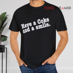 Vintage 80s Coca cola Have A Coke And A Smile Black T shirt