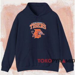 Vintage 80s Detroit Tigers Mascot Tiger Shirt 2 Vintage 80s Detroit Tigers Mascot Tiger Shirt Navy Hoodie