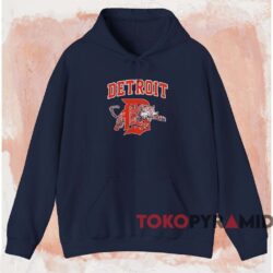 Vintage 80s Detroit Tigers Shirt Navy Hoodie