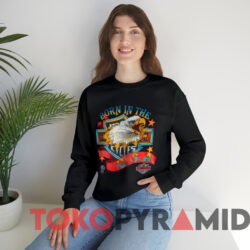 Vintage 80s Harley Davidson Born In The Usa T shirt Black Sweatshirt