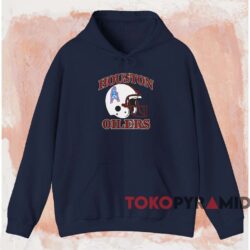 Vintage 80s Houston Oilers Helmet T shirt Navy Hoodie