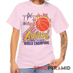 Vintage 80s Los Angeles Lakers Back To Back World Champions Shirt