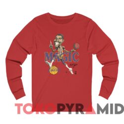 Vintage 80s Los Angeles Lakers Magic Johnson Caricature Tee 3 Vintage 80s Los Angeles Lakers Magic Johnson Caricature Tee Red Long sleeved