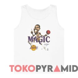 Vintage 80s Los Angeles Lakers Magic Johnson Caricature Tee 2 Vintage 80s Los Angeles Lakers Magic Johnson Caricature Tee White Tanktop