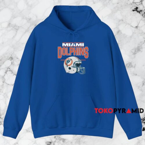 Vintage 80s Miami Dolphins Helmet Shirt Blue Hoodie Vintage 80s Miami Dolphins Helmet Shirt Blue Hoodie