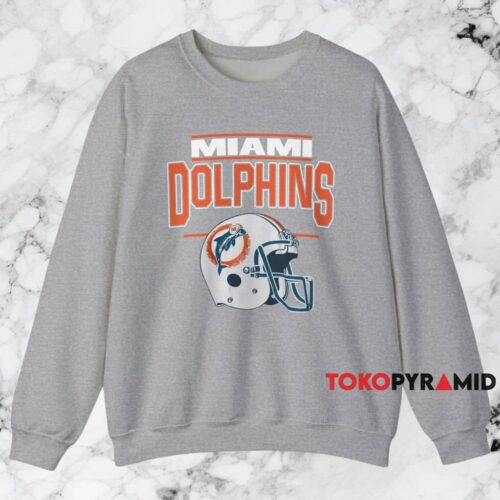 Vintage 80s Miami Dolphins Helmet Shirt Grey Sweatshirt Vintage 80s Miami Dolphins Helmet Shirt Grey Sweatshirt