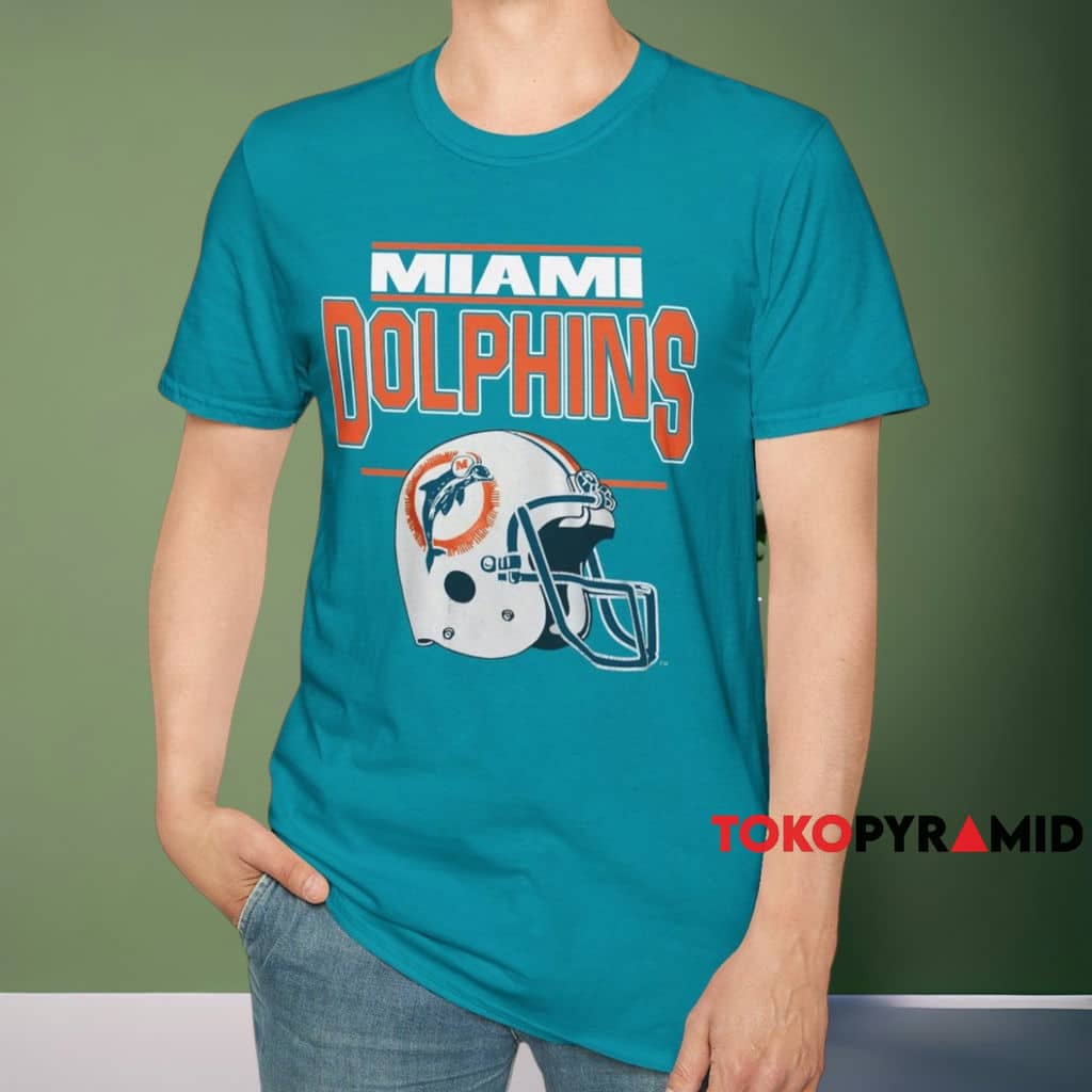 Vintage 80s Miami Dolphins Helmet Shirt Tropical Blue T shirt Vintage 80s Miami Dolphins Helmet Shirt Tropical Blue T shirt