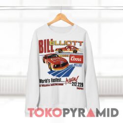 Vintage 80s Nascar Bill Elliott Coors World's Fastest Again White Sweatshirt